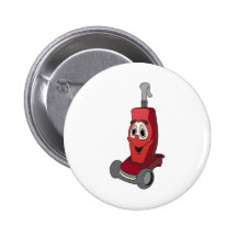 Red Vacuum Cleaner Pinback Buttons
