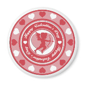 Red Valentine's Day Cupid and Hearts magnet