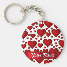 Red valentines heart keychains