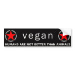 Red Vegan Pride bumper stickers