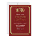 Red velvet art deco retro Hollywood glam wedding invitation