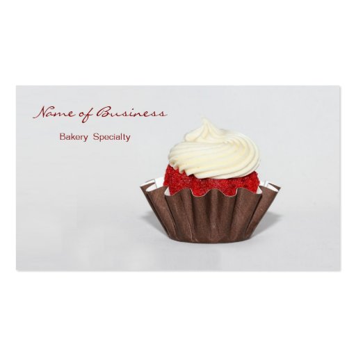 Red Velvet Cupcake Bakery Business Card (front side)
