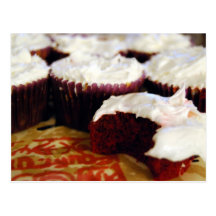 red velvet cupcakes post card
