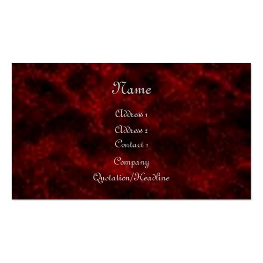 Red Velvet Gothic Business Card (front side)