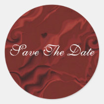 Red Velvet Swirl Save The Date Wedding Sticker