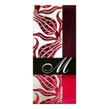 RED VELVET TULIPS MONOGRAM Burgundy White Ice Announcements