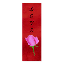 Red Velvet with Pink Rose, Bookmark business cards by SeaAngel Red Velvet with Pink Rose, Bookmark business cards