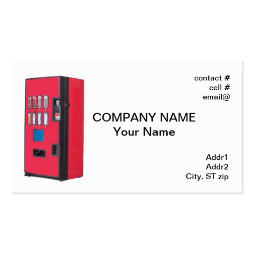 red vending machine business card