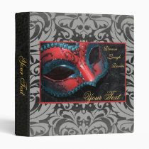Red Venetian Masquerade Damask Halloween Binder