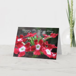 Red Verbena:Happy Mothers Day Card card