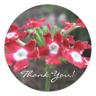 Red Verbena Thank You Sticker sticker