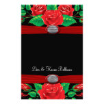 Red Vine Roses On Black Personalized Stationery Paper