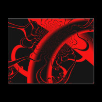 Red Vines Fractal Postcard postcards