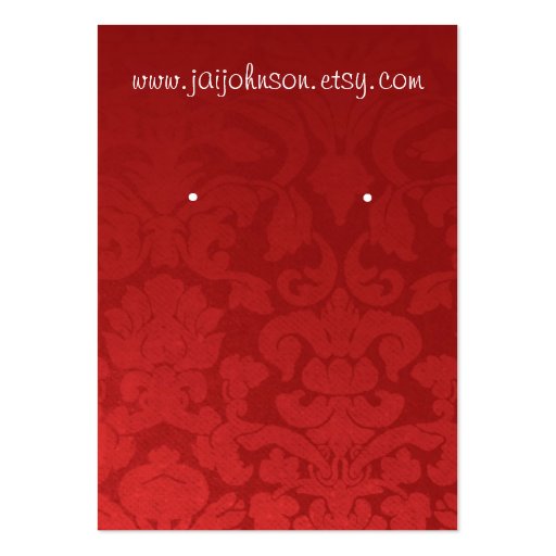 Red Vintage Background Earring Cards Business Card (front side)