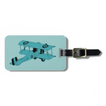 red vintage biplane bag tags