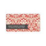 RED VINTAGE DAMASK | ADDRESS LABELS