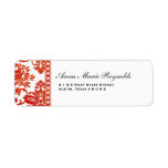 Red Vintage Damask Lace Fancy Custom Return Address Label