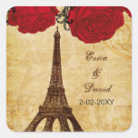 red vintage eiffel tower Paris envelopes seals stickers