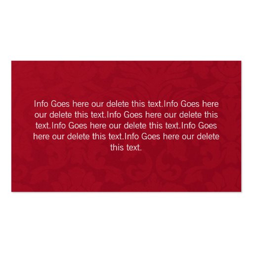 Red Vintage Fleur De Lis Business Cards (back side)
