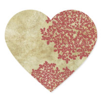 Red Vintage Floral Envelope Seal Round Stickers