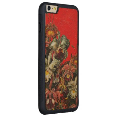 Red Vintage Flowers Oil Brush Painting Carved® Maple iPhone 6 Plus Bumper Case