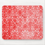 Red Vintage Grunge Damask Mousepad