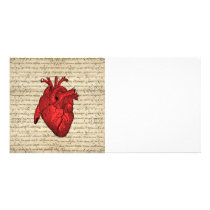 Red vintage heart photo cards