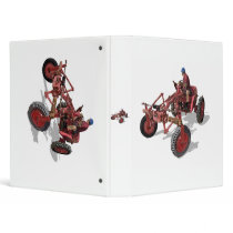 Red vintage Tractor with driver Binders