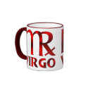 Red Virgo Horoscope Symbol mugs by sun_signs Red Virgo Horoscope Symbol mugs