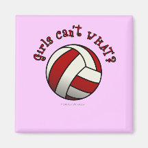 Red Volleyball Fridge Magnets