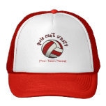 Red Volleyball Mesh Hats