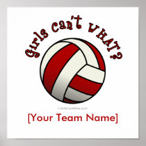 Red Volleyball posters