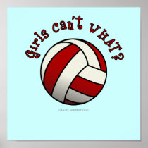 Red Volleyball posters