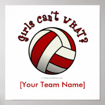 Red Volleyball Posters