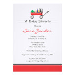 Red Wagon Baby Shower Invitation