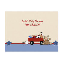 Red Wagon Teddy Bear Baby Shower Advice Cards Post Card