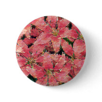 Red Watercolor Lilies Button