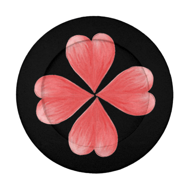 Red Watercolour Heart Flower On Black Background Pack Of Small Button Covers