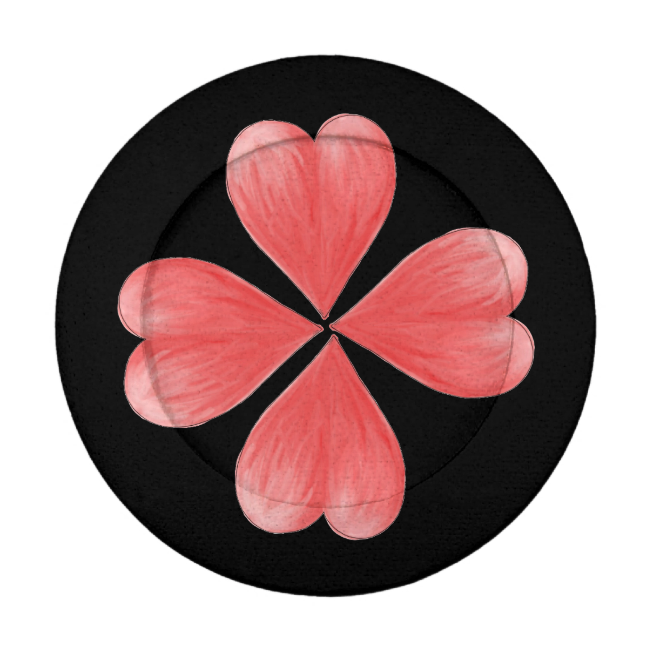 Red Watercolour Heart Flower On Black Background Pack Of Small Button Covers Red Watercolour Heart Flower On Black Background Pack Of Small Button Covers