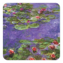 Red Waterlily Pond Impressionism Sticker