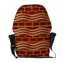 Red Waves of Bricks Rickshaw Messenger Bag