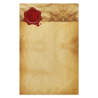 RED WAX SEAL PARCHMENT Monogram stationery