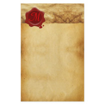RED WAX SEAL PARCHMENT Monogram Stationery Design