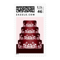 Red Wedding Cake Postage Stamp by TDSwhite Red Wedding Cake Postage Stamp