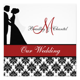 Red Wedding Couple Wedding Invitation