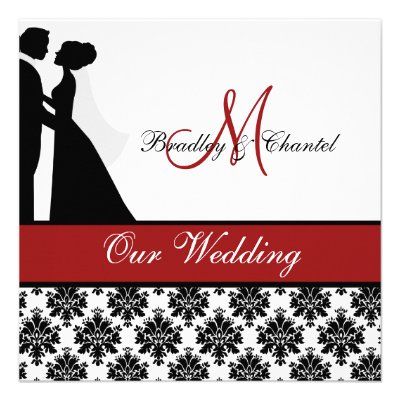 Red Wedding Couple Wedding Invitation