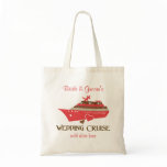 Red Wedding Cruise Tote Bag Customizable
