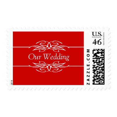 Red Wedding Invitation Stamps