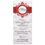 red wedding menu personalized invitations
