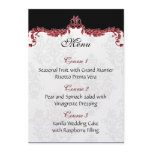 red wedding menu personalized invitation